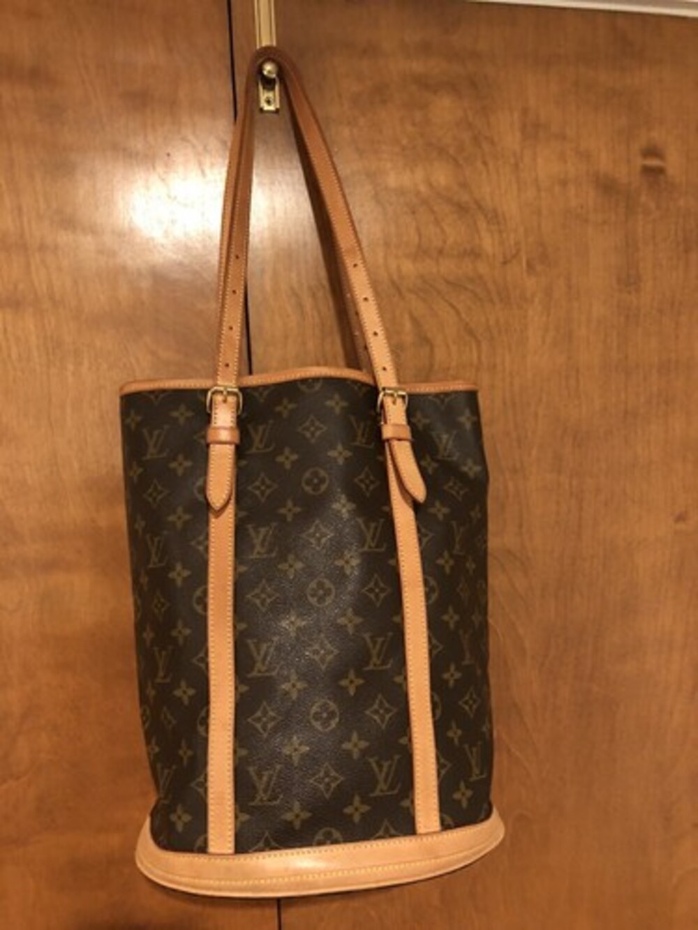 Louis Vuitton Bucket Bag GM Brown Canvas Made In France